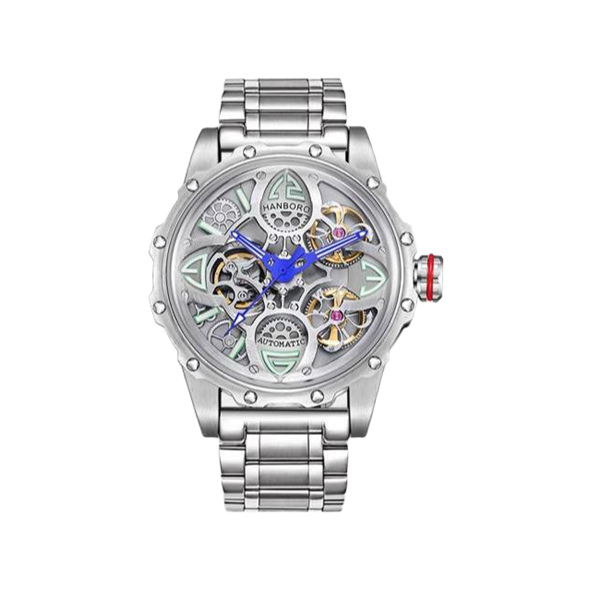 Đồng hồ HANBORO 8851-2 dây kim loại – thiết kế sang trọng, mặt tròn tinh tế, tôn lên vẻ lịch lãm và đẳng cấp cho người đeo.