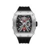 Đồng hồ HANBORO 927 bản tròn dây silicone màu đen chính hãng tại Vũ Watch – Thiết kế thể thao, mạnh mẽ và sang trọng.